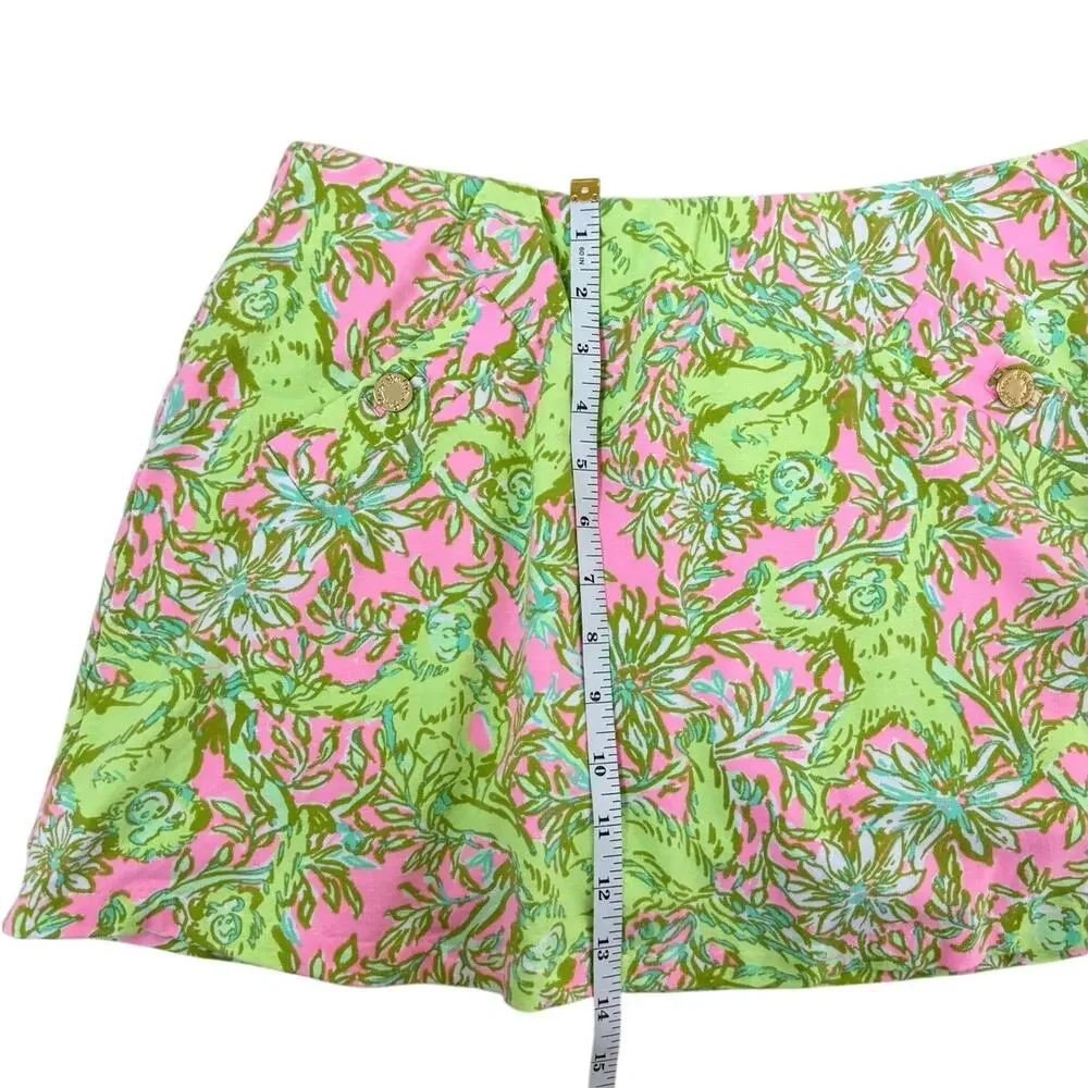 Lilly Pulitzer Madison Skort Chimply Chic Monkey Print Size M